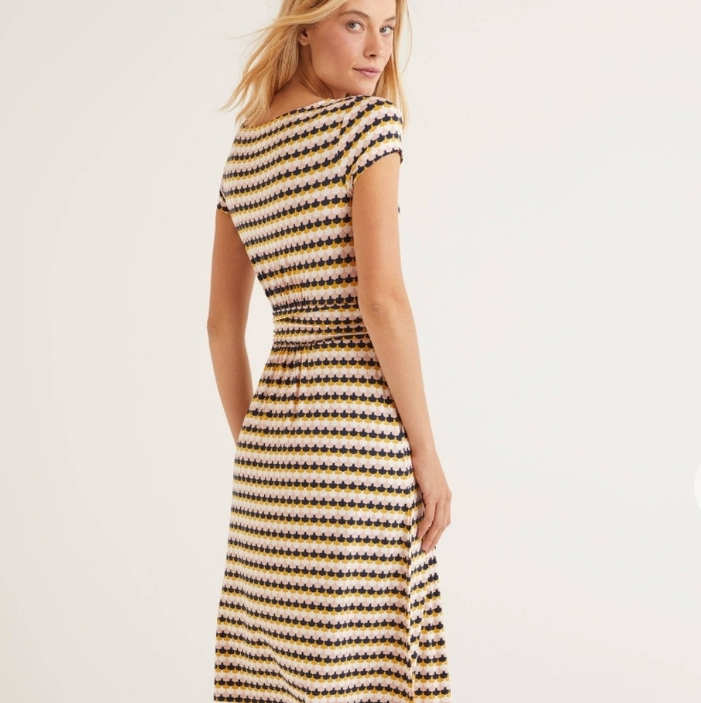 Boden Amelie tuscan sun jersey dress with pockets euc!